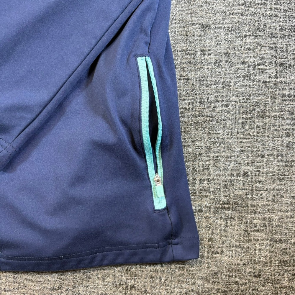 Chubbies Quarter Zip Pullover Mens Medium Navy Blue Performance Turquoise Accent - Picture 9 of 11